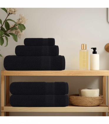 vidaXL Guest Towels 10 pcs Black 30x50 cm 360 gsm 100% Cotton