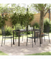 vidaXL Garden Dining Set 5 pcs Black Cotton rope and steel