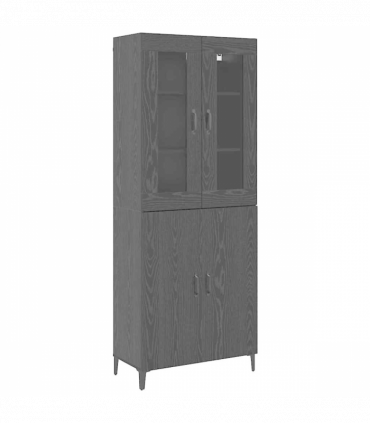 vidaXL Highboard 2 pcs Black oak 69.5 x 34 x 180 cm Engineered wood