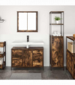 vidaXL Bathroom Furniture Set with Drawer 2 pcs Smoked oak and Black