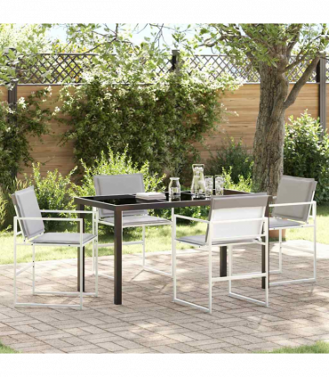 vidaXL Garden Dining Set Folding Manual 5 pcs White 140 x 70 x 73 cm