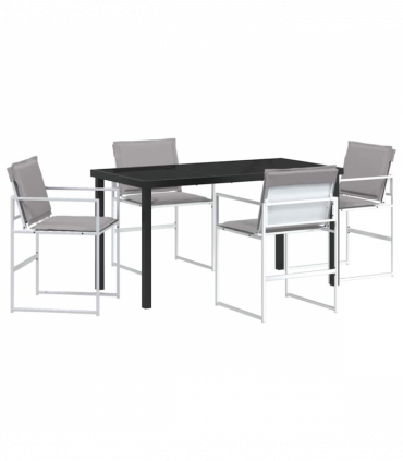 vidaXL Garden Dining Set Folding Manual 5 pcs White 140 x 70 x 73 cm