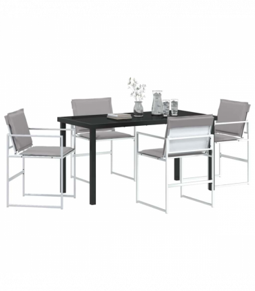 vidaXL Garden Dining Set Folding Manual 5 pcs White 140 x 70 x 73 cm