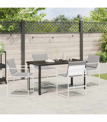vidaXL Garden Dining Set Folding Manual 5 pcs White 140 x 70 x 73 cm