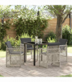 vidaXL Garden Dining Set 5 pcs Light grey Poly Rattan