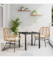 vidaXL Garden Dining Set 3 pcs Brown Poly Rattan
