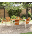 vidaXL Garden Dining Set 7 pcs Solid Wood Teak