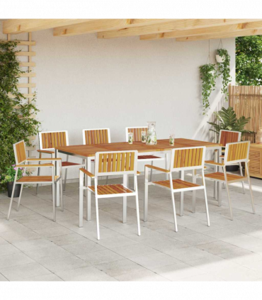 vidaXL Garden Chair 8 pcs Brown 56 x 54.5 x 87cm Solid Acacia wood