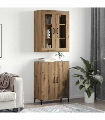 vidaXL Highboard 2 pcs Artisan oak 69.5 x 34 x 180 cm Engineered wood
