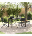 vidaXL Garden Dining Set Folding 5 pcs Black Textilene and steel