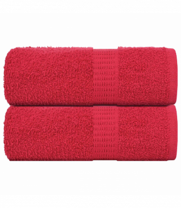 vidaXL Guest Towels 2 pcs Red 30x50 cm 360 gsm 100% Cotton