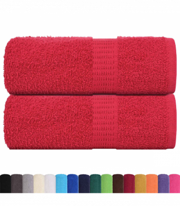 vidaXL Guest Towels 2 pcs Red 30x50 cm 360 gsm 100% Cotton