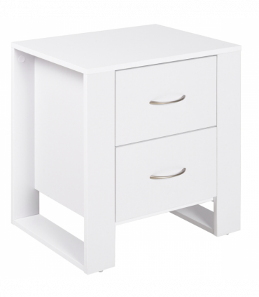 Particle Board 2-Drawer Bedside Table White