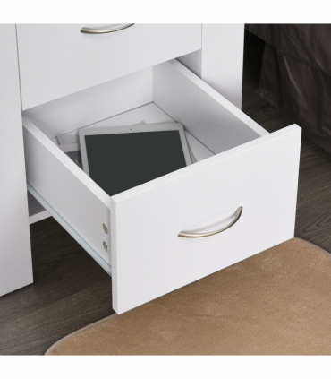 Particle Board 2-Drawer Bedside Table White