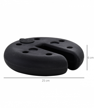 Gazebo Tent Canopy Weight Sand Fillable Strong Plastic Durable Black 25 x 6Hcm