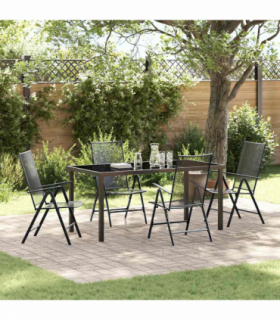 vidaXL Garden Dining Set Folding 5 pcs Anthracite Steel