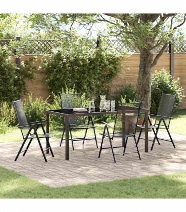 vidaXL Garden Dining Set Folding 5 pcs Anthracite Steel