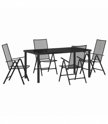 vidaXL Garden Dining Set Folding 5 pcs Anthracite Steel