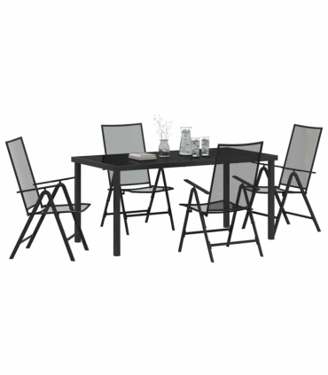 vidaXL Garden Dining Set Folding 5 pcs Anthracite Steel