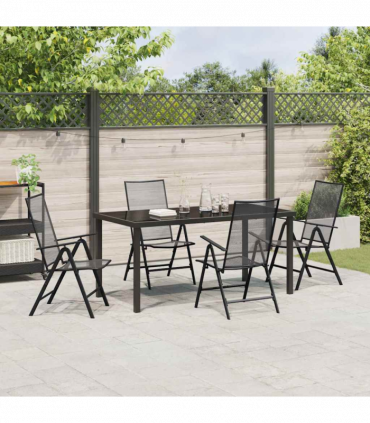vidaXL Garden Dining Set Folding 5 pcs Anthracite Steel