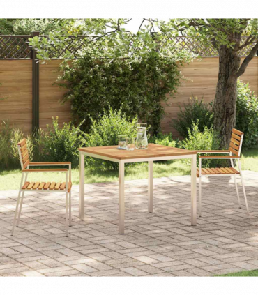 vidaXL Garden Dining Set 3 pcs Solid acacia wood & stainless steel