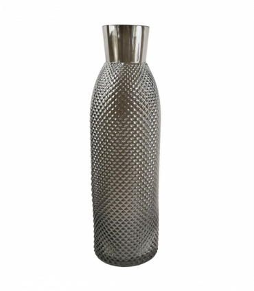 100cm Red Poppy and Fern Glass Vase