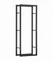 Metal Firewood Log Holder Rack Black 150H x 60W x 25Dcm 100kg Solid Base Stable