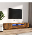 2 Piece TV Cabinet Set with LED Lights Smoked Oak Engineered Wood