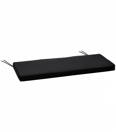 2-Seater Bench Cushion Polyester Cover Seat Pad Replacement Black