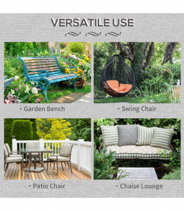 2-Seater Bench Cushion Polyester Cover Seat Pad Replacement Black