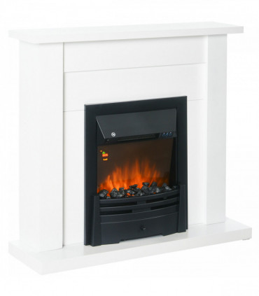 2000W 5-Level MDF Electric Fireplace Heater w/ Remote White