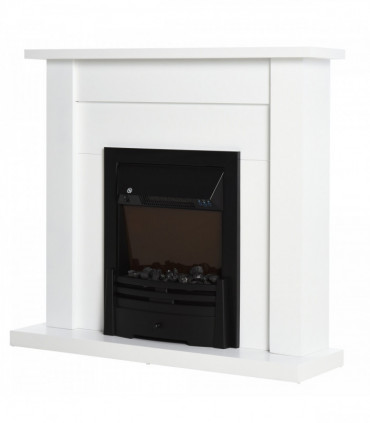 2000W 5-Level MDF Electric Fireplace Heater w/ Remote White