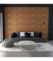 3D Wall Panels with Light Brown Brick Design 11 pcs EPS