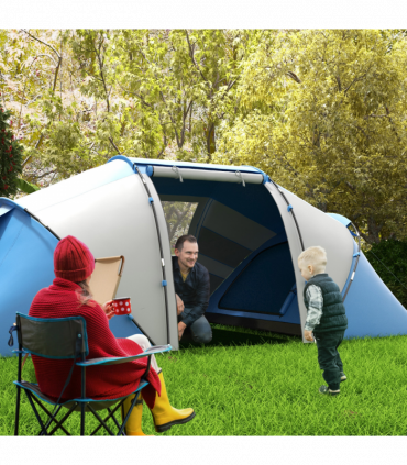 4-6 Persons Camping Tent Dome Family Travel Group Hiking Room Fishing Outsunny