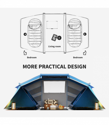 4-6 Persons Camping Tent Dome Family Travel Group Hiking Room Fishing Outsunny