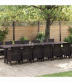vidaXL Garden Dining Set 15 pcs Brown Polt rattan