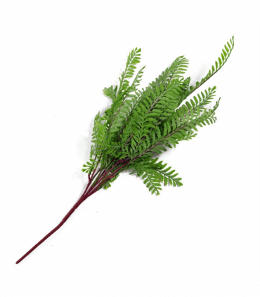 Artificial Fern Bush Light Green Plant 55cm Realistic Replica Wired Stems Shape