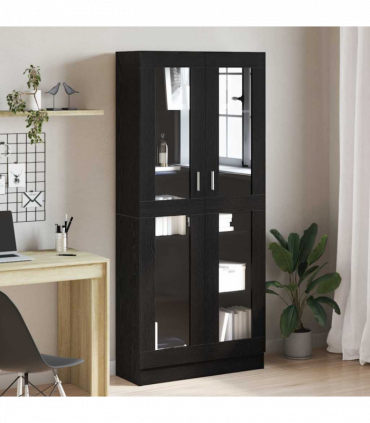 vidaXL Book Cabinet Black oak 82.5 x 30.5 x 185 cm Engineered Wood