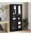 vidaXL Book Cabinet Black oak 82.5 x 30.5 x 185 cm Engineered Wood