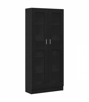 vidaXL Book Cabinet Black oak 82.5 x 30.5 x 185 cm Engineered Wood