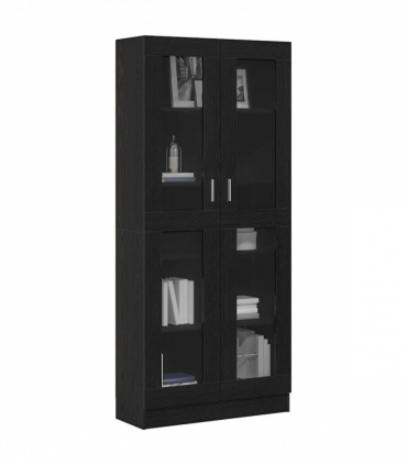 vidaXL Book Cabinet Black oak 82.5 x 30.5 x 185 cm Engineered Wood