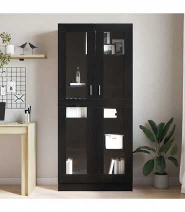 vidaXL Book Cabinet Black oak 82.5 x 30.5 x 185 cm Engineered Wood
