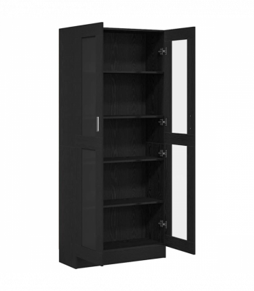 vidaXL Book Cabinet Black oak 82.5 x 30.5 x 185 cm Engineered Wood