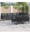vidaXL Garden Sofa Set with Cushion 7 pcs Anthracite Steel & Fabric