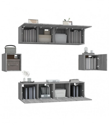 6 Piece TV Cabinet Set Grey Sonoma Engineered Wood