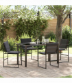 vidaXL Garden Dining Set Folding Manual 5 pcs Black 140 x 70 x 73 cm