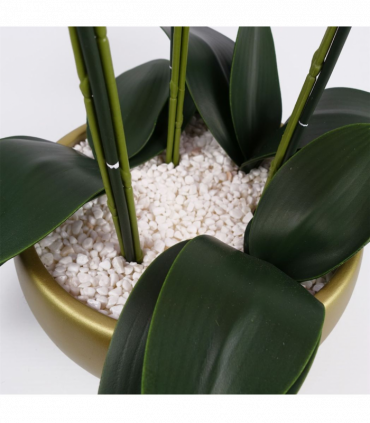 60cm Orchid Artificial White Gold Ceramic Planter