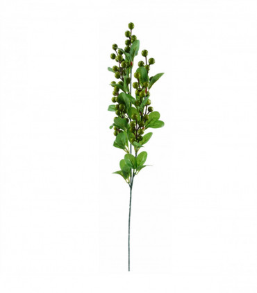 Red Silk Fern Berry Glass Vase