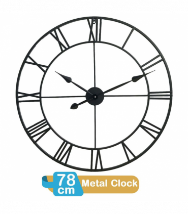 Wall Clock 78CM Roman Metal Clock Stunning Large Metal Clock Open Back Classic