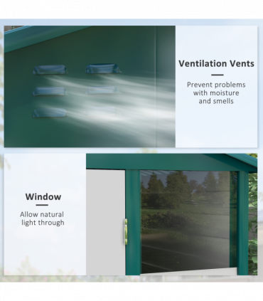 Metal Garden Shed White 193W x 271D x 208H cm 9'x6' Galvanized Tool Storage Shed